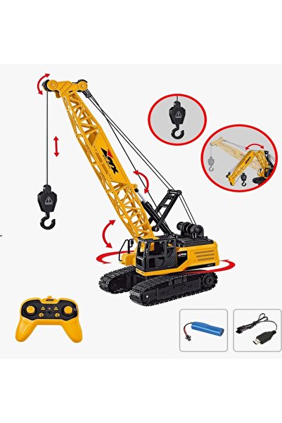 tmtoysandmore Uzaktan Kumandalı Şarjlı 8 Kanallı Dev Boy Paletli Vinç Oyuncak...