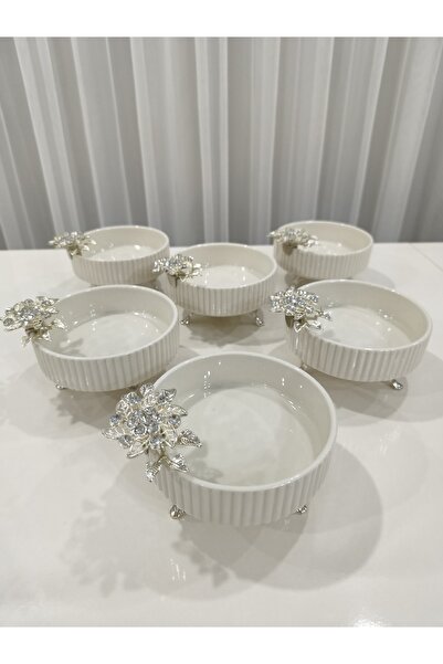 PARILTI HOME COLLECTİON Set of 6 Round Porcelain Dessert Presentation Bowls –...