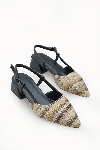 Riccon Ivethion Women's Open Back Pointed Toe Heeled Shoes 0012340 Black Colo...