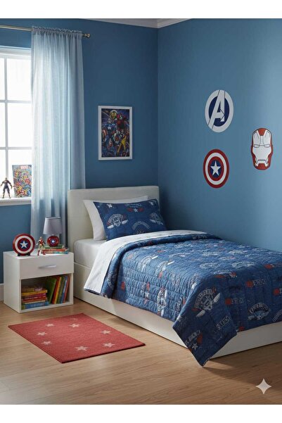 AKG Özdilek Marvel Captain America (Kaptan Amerika) Kapitoneli Nevresim Takımı