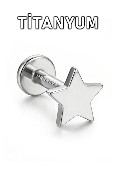 MORNEVA Titanyum Minicik Yıldız Helix Tragus Flat Conch Lobe Kulak Piercingi ...