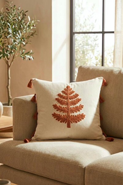 Valmia Home Buldan Handmade Tree Patterned Tasseled Decorative Cushion Cover ...