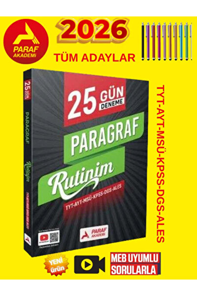 Ens Yayıncılık Paraf 2026 Paragraf 25 Günde Deneme Rutinim Güncel Müfredat TY...
