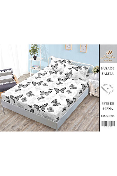 FIONNA.RO Satin Cotton Cover With Stretchy And Pillowcases 160X200cm - White ...