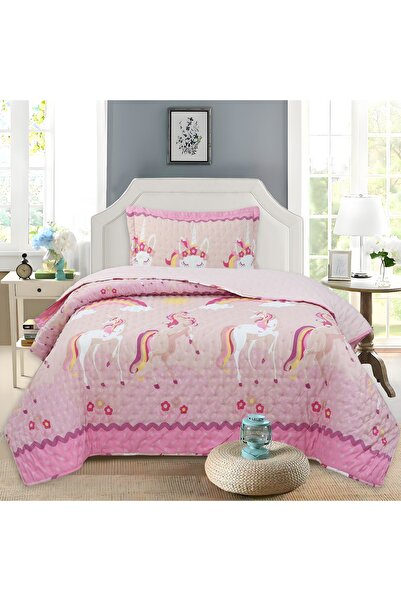 Çapa Home Young Unicorn Stone Wash Baskılı Micro Soft Tek Kişilik Yatak Örtüsü