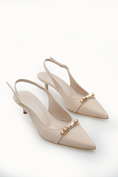 Riccon Women's Pointed Toe Open Back Thin Heeled Shoes 0012205 Matte Leather