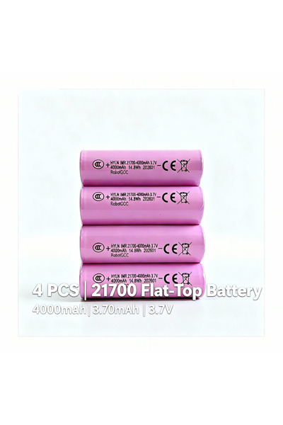 Generic بطارية ليثيوم أيون قابلة لإعادة الشحن ذات رأس مسطح 21700، 3.7 فولت، 4...
