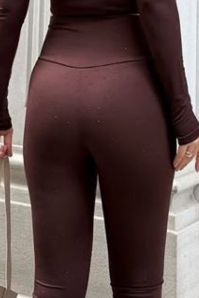 Balenbi High Waist Push up Enhancing Premium Stone Detailed Women's Leggings ...