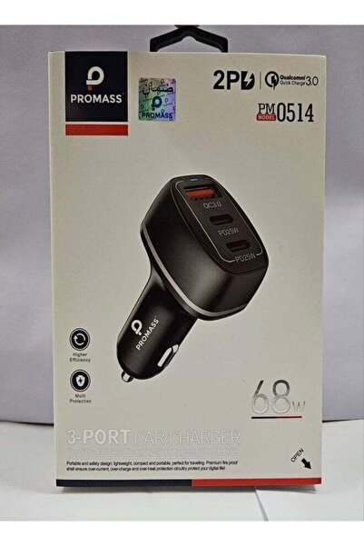 proMAS شاحن سيارة بثلاثة منافذ: PD 25 واط + PD 25 واط، QC3.0 + 18 واط / 68 وا...