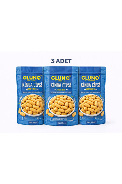 Gluno Glutensiz Kinoa Cipsi Çörek Otlu 35g x 3 adet