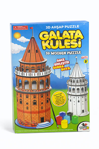 CANDA Galata Tower 3D Wooden Puzzle Painting Set – Educational Model Toy (3D ...