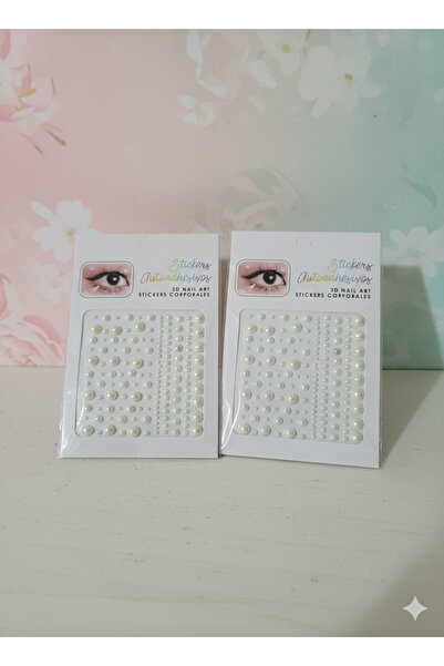 MY VİNTAGE 2 Packs of 230 Pieces Cream Pearl Face, Body, Hair Stickers Self-A...