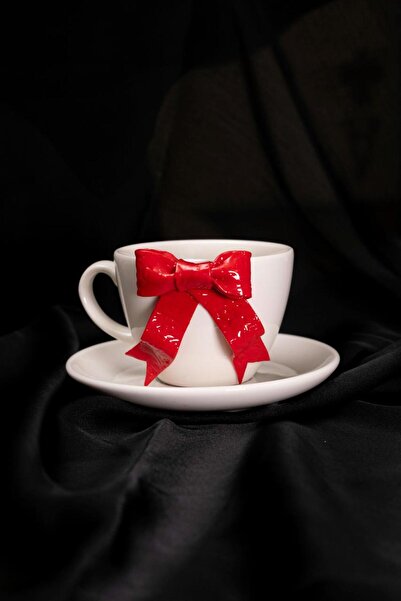 akdenizhome Porcelain Bow-Knot Cup Set 200 ml
