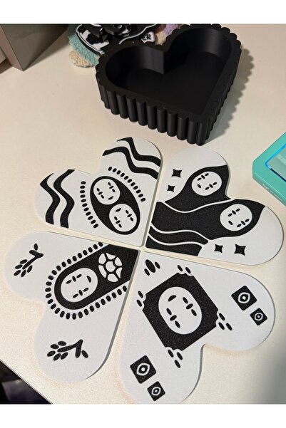 nihonwosekai Studio ghibli spirited away anime coaster set with heart-shaped ...