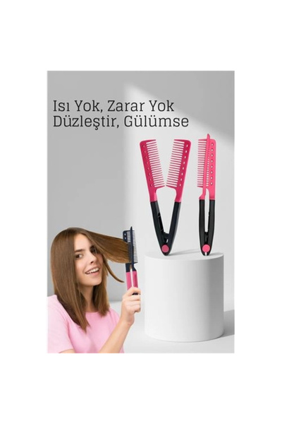 shopwave Manuel V Tipi Keratin Saç Düzleştirici – Isısız, Taraklı Saç Maşası ...
