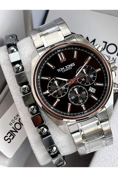 Tom Jones Men's Wristwatch with Calendar Steel Band 5 Atm Water Resistant-Wri...