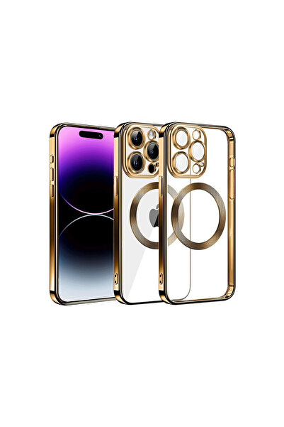 eco port حافظة آيفون 13 برو ماكس بفتحة سيليكون - ذهبي