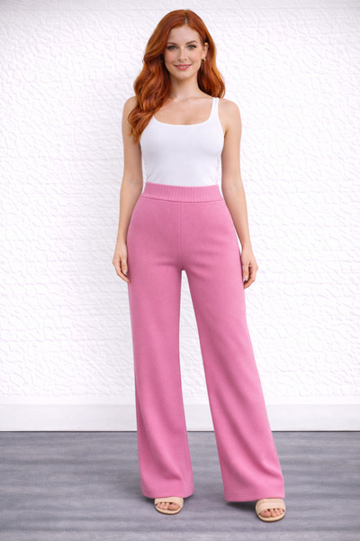 Neden Tekstil Elastic Waist Wide Leg Polyester Trousers