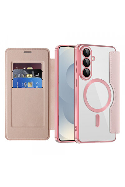 Techsuit Husa MagSafe pentru Samsung Galaxy S26, Techsuit, SmartMag Book, Roz