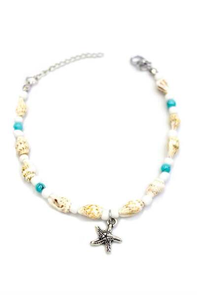 Mestore Sea shell anklet - turquoise