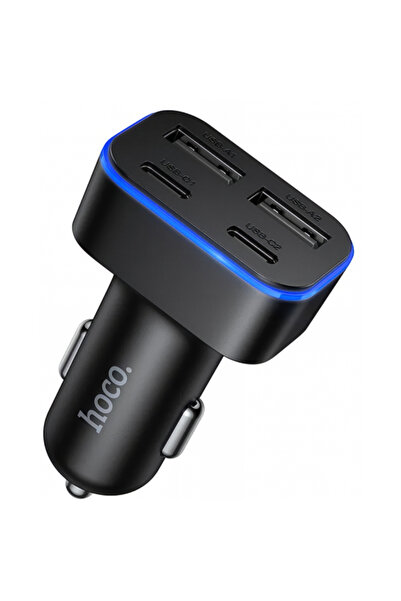 Hoco Incarcator Auto Z63, 42W, 3A, 2 x USB-A - 2 x USB-C, Negru