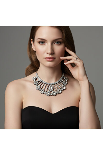 Moda Accessories Crystal Stone Glamorous Evening Dress Necklace – Drop Model ...