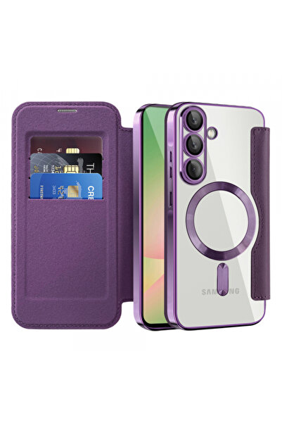 Techsuit Husa MagSafe pentru Samsung Galaxy A57 5G, Techsuit, SmartMag Book, Mov