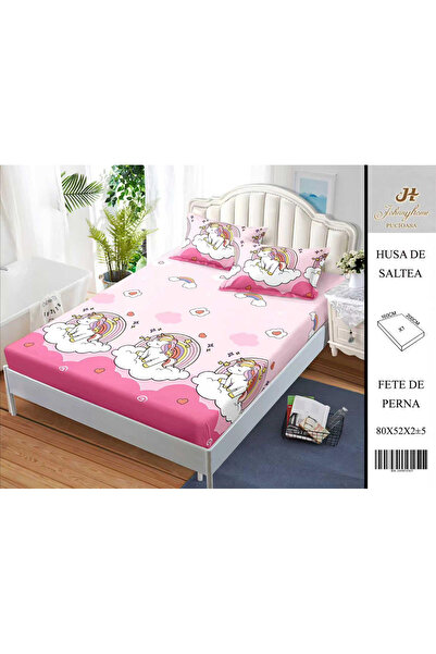 FIONNA.RO Satin Cotton Cover With Stretchy And Pillowcases 160X200cm - Unicor...