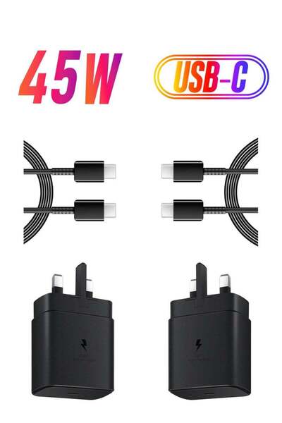 Shopi شاحن فائق السرعة بقوة 45 واط لهواتف سامسونج، مزود بمقبس USB-C من نوع Gc...
