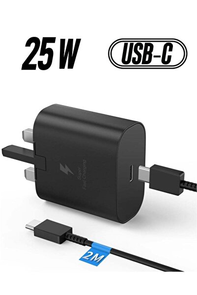 Shopi شاحن سامسونج سريع بقدرة 25 واط، قابس وكابل، محول طاقة USB-C بقدرة 25 وا...