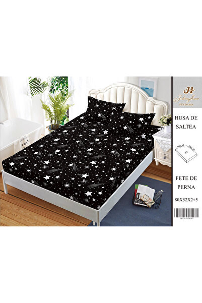 FIONNA.RO Satin Cotton Cover With Stretchy And Pillowcases 160X200cm - Stars ...