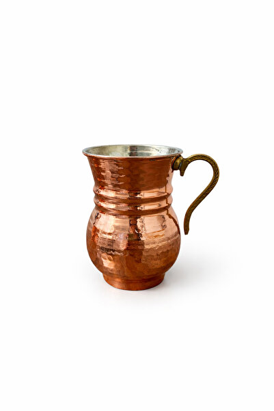 ZÜMHA Copper Cup Brass Handle Tinned Copper Mug Traditional Handcrafted
