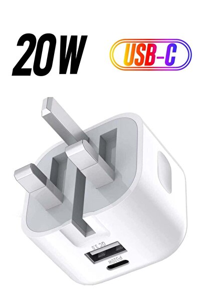 Shopi شاحن USB-C بقوة 20 واط، محطة شحن بمنفذين [USB-C + USB]، شاحن سريع بتقني...