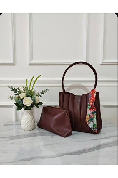 Tanbagtr TANBAG bordo 2’li Kadın Omuz Çantası (İç Çantalı)
