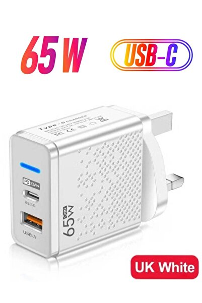 Shopi 65W GaN USB-C Power Adapter | Dual Type-A & Type-C Wall Charger Compati...