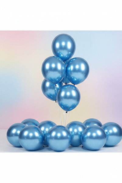 Umamiçe بالون كروم ميتاليك أزرق 12 بوصة 5 قطع