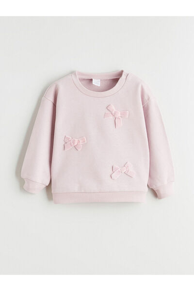 LC Waikiki Peak Yeni Sezon Fiyonklu Kız Bebek Sweatshirt ve Tayt 2'li