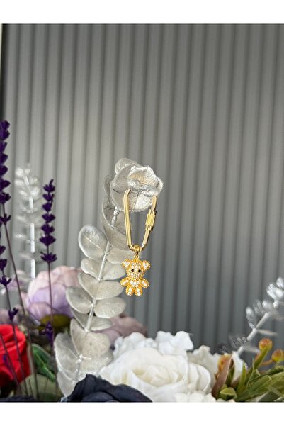 Sanlore Altın Renk Çelik Teddy Charm Kolye Ucu Zarif Kadın Aksesuar