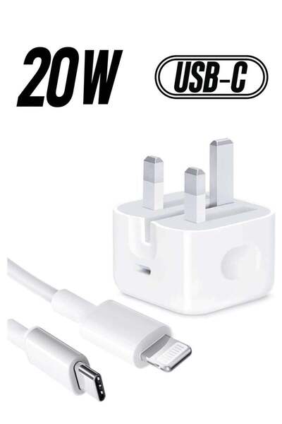 Shopi شاحن آيفون معتمد من MFi بقوة 20 واط، مزود بقابس وكابل USB-C إلى Lightni...