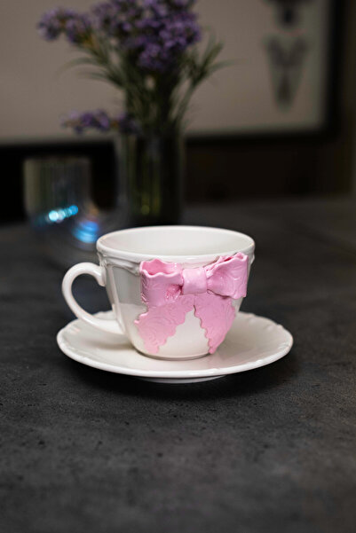 akdenizhome Handmade Bow-Decorated Cup Set 200 ml