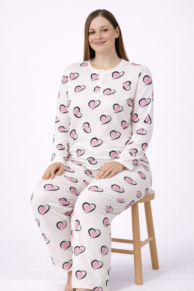 sleeproom Large Size Women's Long Sleeved Pajama Set