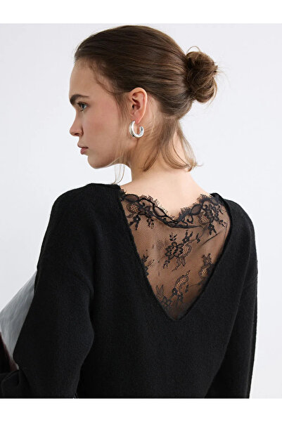 LC Waikiki Black Crew Neck Women's Knitwear Sweater