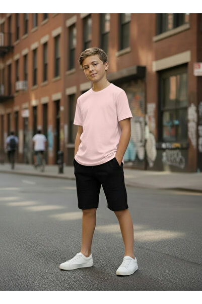 SPORTİVEA 100% Cotton Oversize Fit T-Shirt with Black Shorts Included 100% Co...