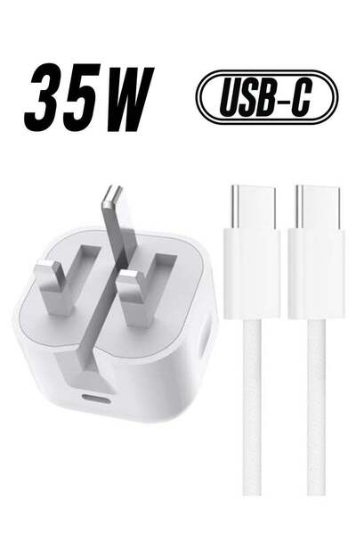 Shopi شاحن USB-C بقوة 35 واط مع كابل من النوع C إلى النوع C بطول متر واحد - م...