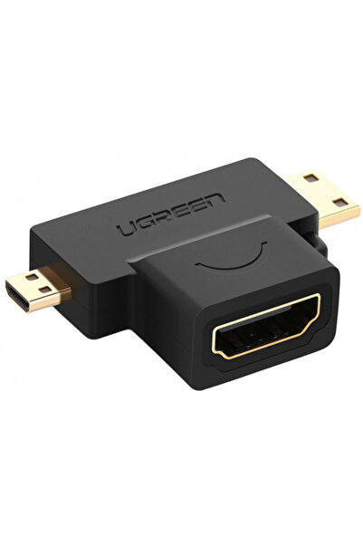 Ugreen Adaptor Video HD129, miniHDMI / microHDMI - HDMI, 1080P, Negru