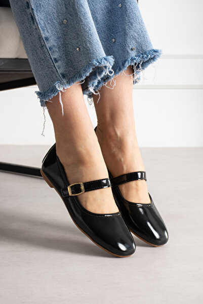 BYRAMSE Buckle Daily Ballet Flats Stylish Design Home Office Shoes