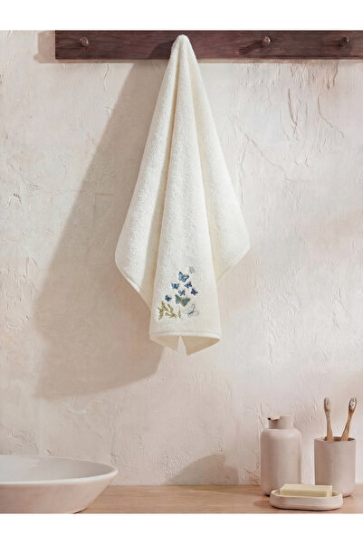LC Waikiki Rmz Gi̇yi̇m Farkiyla Embroidered Butterfly Face Towel with Embroid...