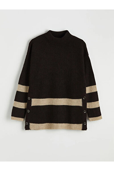 LC Waikiki Brown Half Turtleneck Women's Knitwear Tunic