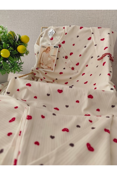 Mihra Kaşkorse Kumaş Kadın Pijama Takımı S/M-L-XL-XXL