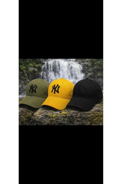MSA Unisex Baseball Ny Embroidered Cap Yellow-Black-Khaki